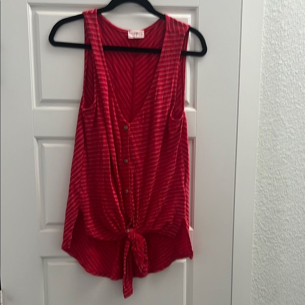 T LA Striped Sleeveless Top